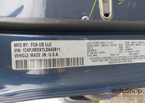 2020 Jeep Cherokee Limited 4X4 from USA, damaged, VIN 1C4PJMDX7LD643811